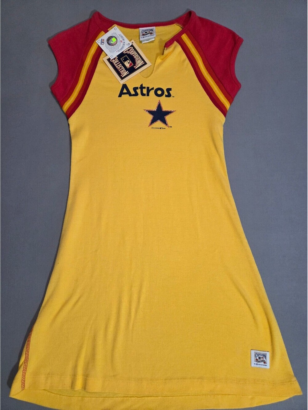 Cooperstown Collection Houston Astros Yellow Dress M New